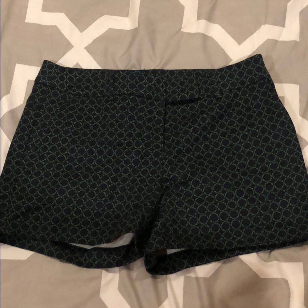 Navy & green pattern shorts